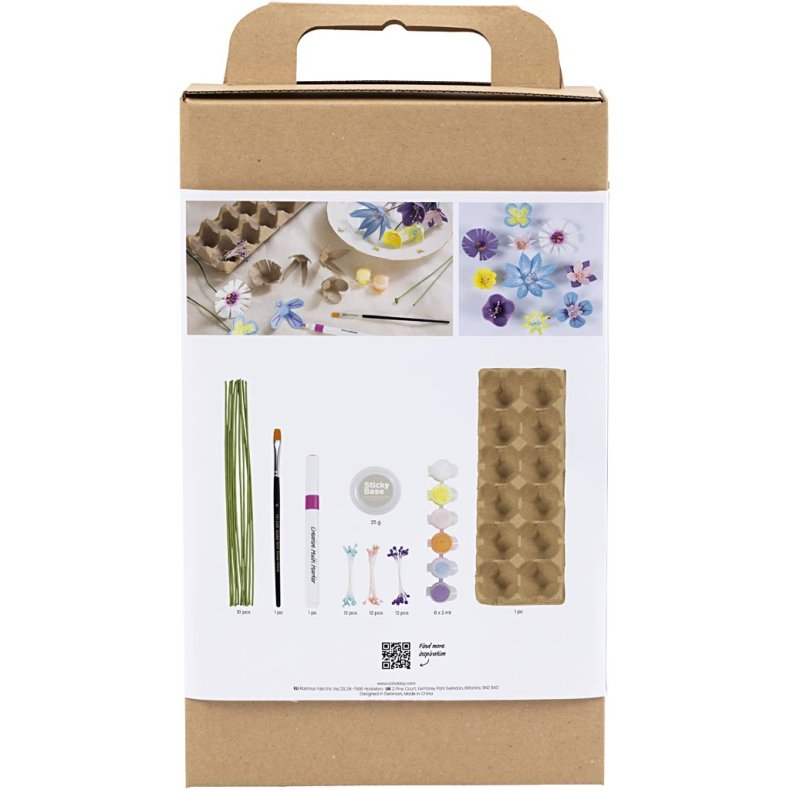 DIY Kit &AElig;ggebakke blomster, pastelfarver, 1 pk.