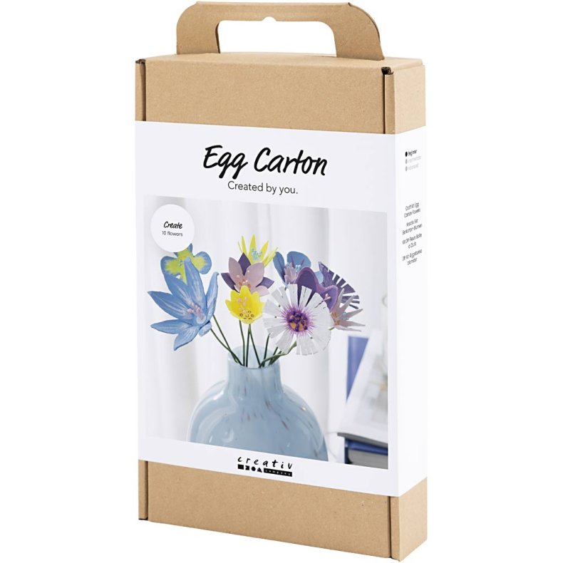 DIY Kit &AElig;ggebakke blomster, pastelfarver, 1 pk.