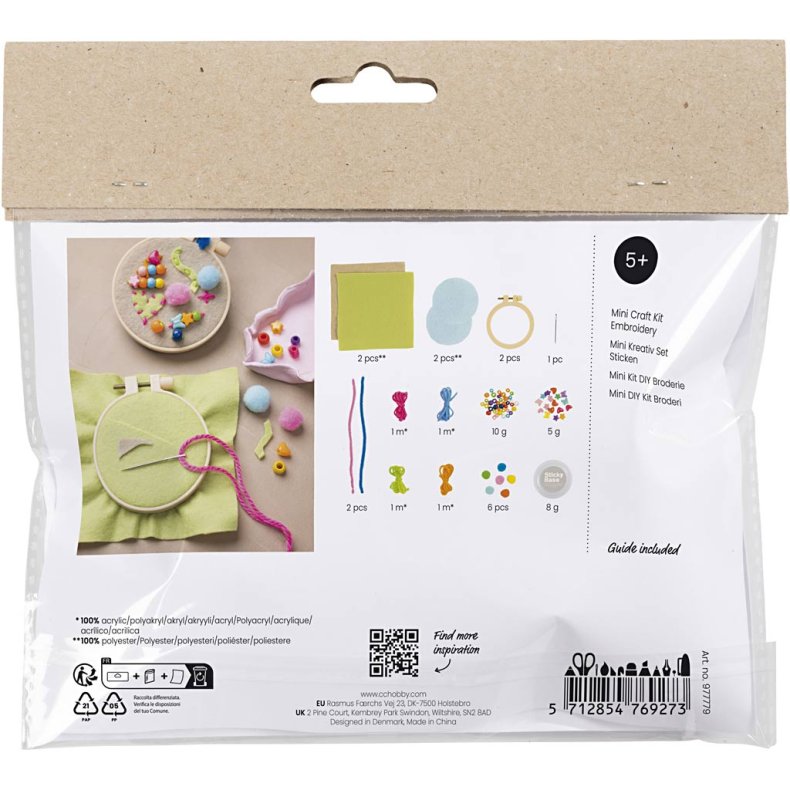 Mini DIY Kit Broderi, Fantasi, 1 pk.