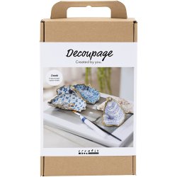 DIY Kit Decoupage, &Oslash;stersskaller, bl&aring;, 1 pk.