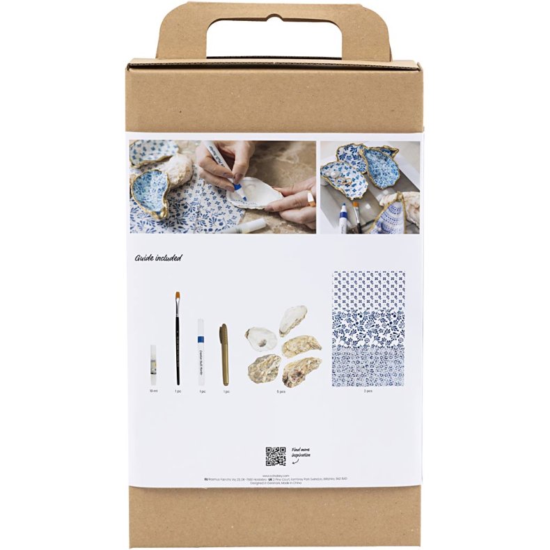 DIY Kit Decoupage, &Oslash;stersskaller, bl&aring;, 1 pk.