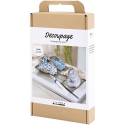 DIY Kit Decoupage, &Oslash;stersskaller, bl&aring;, 1 pk.