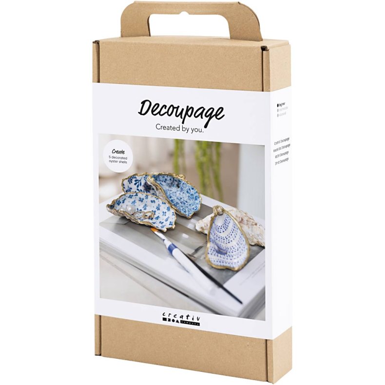 DIY Kit Decoupage, &Oslash;stersskaller, bl&aring;, 1 pk.