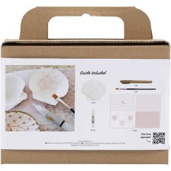Mini DIY Kit Decoupage, Muslingeskaller, soft rosa, 1 pk.