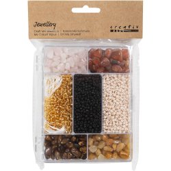 DIY Mix Smykker, Krystaller, str. 2,6-10 mm, hulstr. 0,8-1,2 mm, ca. 2520 stk., ass. farver, 1 pk.