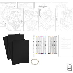DIY Kit Farvel&aelig;gning, Paint by numbers, markers, 1 pk.