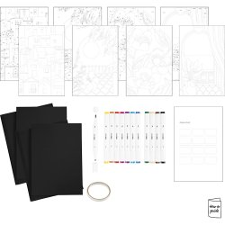DIY Kit Farvel&aelig;gning, Paint by numbers, markers, 1 pk.