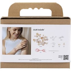 Mini DIY Kit Smykker, Halsk&aelig;de og armb&aring;nd, pink, 1 pk.