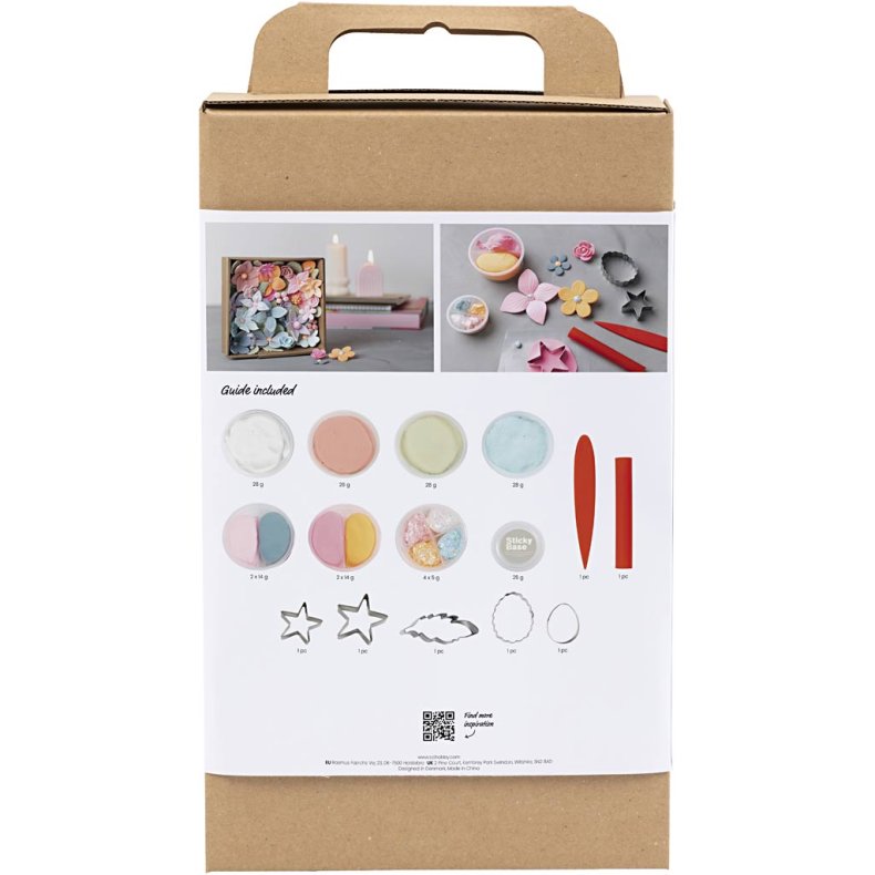 DIY Kit Modellering, Blomster, pastelfarver, 1 pk.