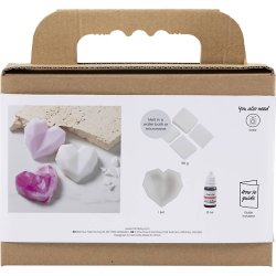 Mini DIY Kit S&aelig;befremstilling, Hjerte, pink, 1 pk.