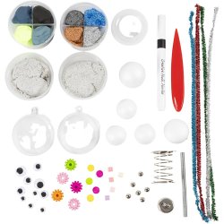 DIY Kit Modellering, Robot, bl&aring;, gr&aring;, r&oslash;d, fors&oslash;lvet, 1 pk.