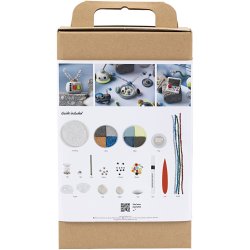 DIY Kit Modellering, Robot, bl&aring;, gr&aring;, r&oslash;d, fors&oslash;lvet, 1 pk.