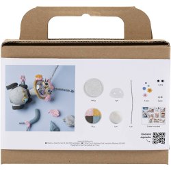 Mini DIY Kit Modellering, Robot, gr&aring;, pink, 1 pk.