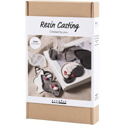 DIY Kit Resin St&oslash;bning, Konkylie, sort, hvid, 1 pk.