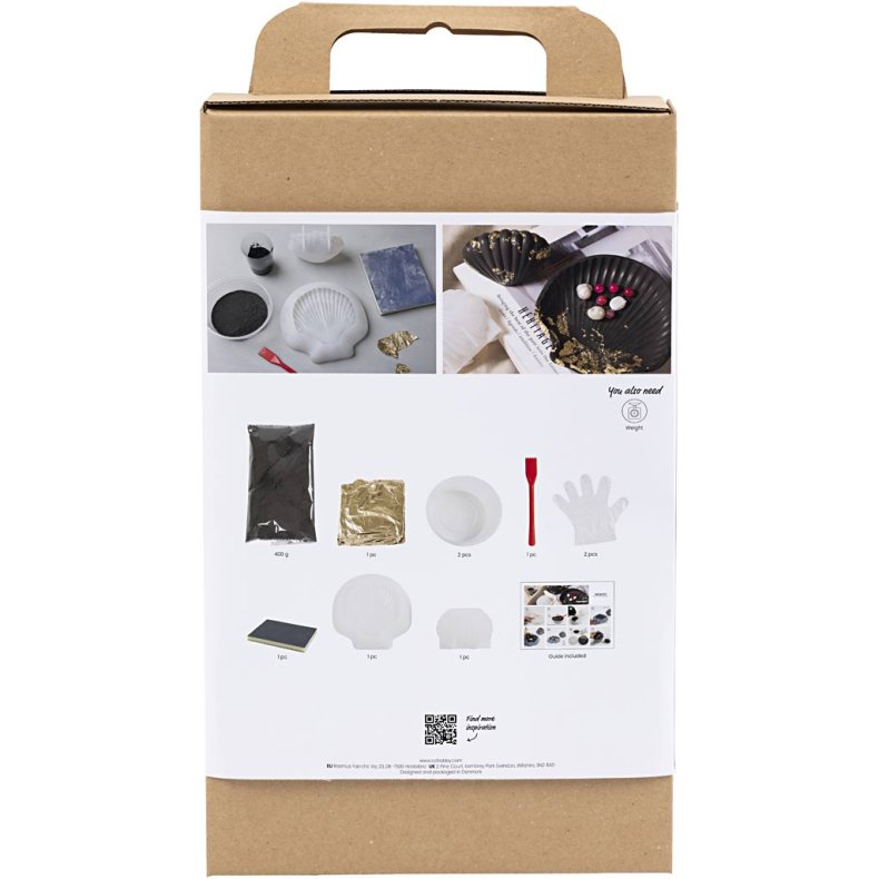 DIY Kit Resin St&oslash;bning, Musling, sort, guld, 1 pk.