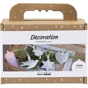 Mini DIY Kit Dekoration, Juleoph&aelig;ng, s&oslash;lv metal, 1 pk.
