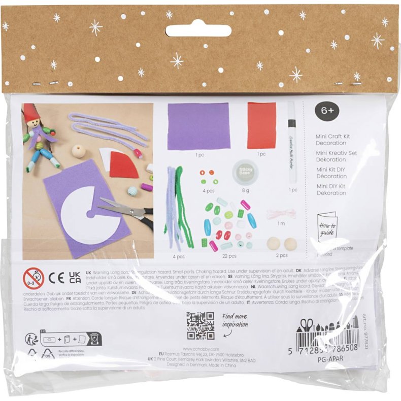 Mini DIY Kit Dekoration, Nisser, ass. farver, 1 pk.