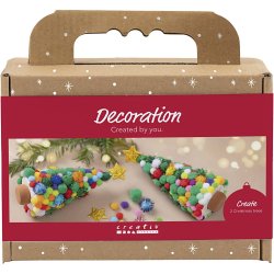 Mini DIY Kit Dekoration, Juletr&aelig;, ass. farver, 1 pk.