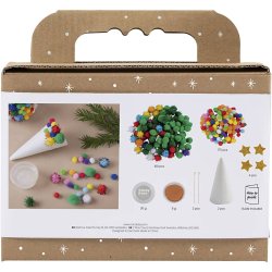Mini DIY Kit Dekoration, Juletr&aelig;, ass. farver, 1 pk.