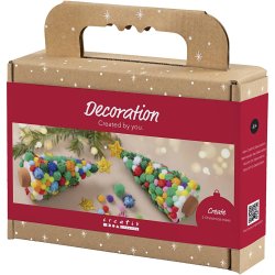 Mini DIY Kit Dekoration, Juletr&aelig;, ass. farver, 1 pk.