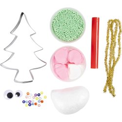 Mini DIY Kit Modellering, Juletr&aelig;smonster, ass. farver, 1 pk.