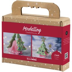 Mini DIY Kit Modellering, Juletr&aelig;smonster, ass. farver, 1 pk.