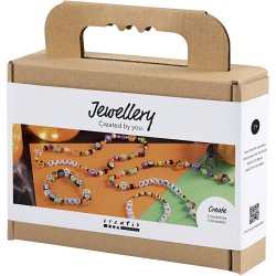 Mini DIY Kit Smykker, Halsk&aelig;der og armb&aring;nd, halloweenfarver, 1 pk.