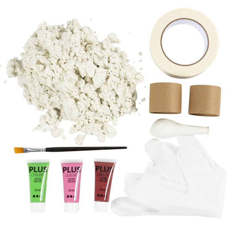 Maxi DIY Kit Modellering, Papmach&eacute; pulp vaser, ass. farver, 1 pk.