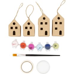 Mini DIY Kit Dekoration, Huse, colorful, 1 pk.