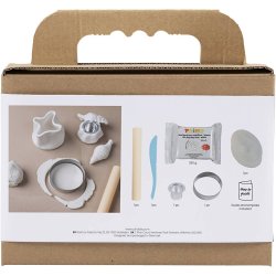 Mini DIY Kit Modellering, Lysestager med konkylier, off white, 1 pk.