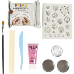Mini DIY Kit Modellering, Fyrfadsstager, pink, 1 pk.