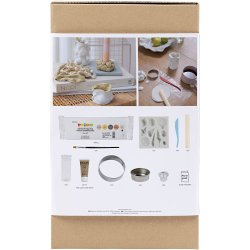 DIY Kit Modellering, Vaser og lysestager, beige, elfenben, r&aring;hvid, 1 pk.