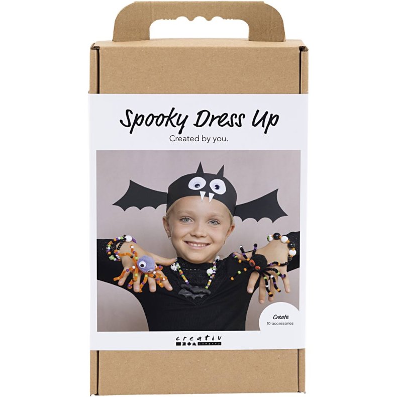 DIY Kit Spooky Accessories, Udkl&aelig;dning og smykker, halloweenfarver, 1 pk.