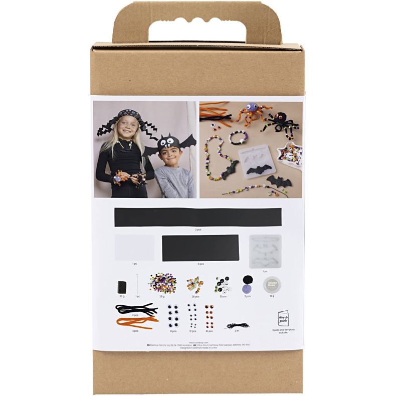 DIY Kit Spooky Accessories, Udkl&aelig;dning og smykker, halloweenfarver, 1 pk.