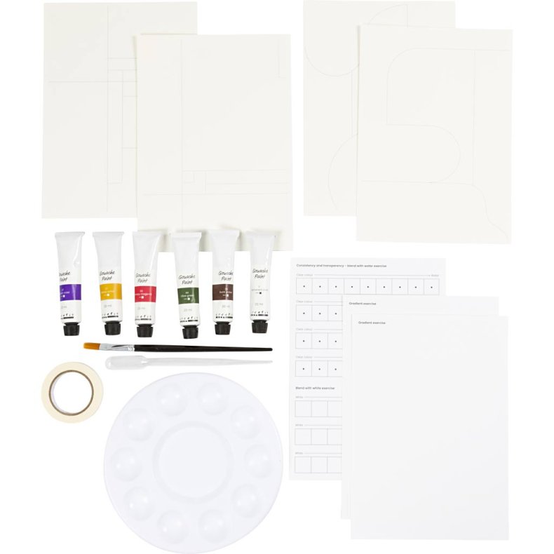 DIY Kit Gouache, Malerier, ass. farver, 1 pk.