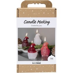 DIY Kit Lysst&oslash;bning, Julemand, mat transparent, r&oslash;d, 1 pk.