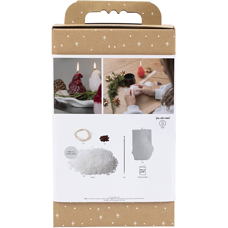 DIY Kit Lysst&oslash;bning, Julemand, mat transparent, r&oslash;d, 1 pk.