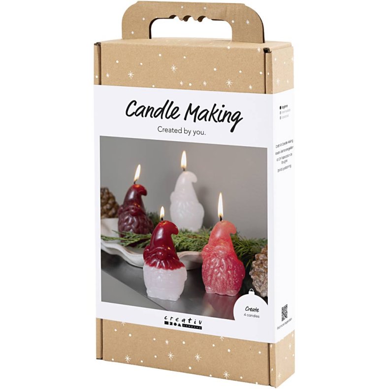 DIY Kit Lysst&oslash;bning, Julemand, mat transparent, r&oslash;d, 1 pk.