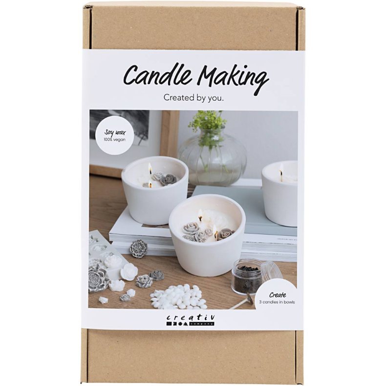 DIY Kit Lysst&oslash;bning, Rose, beige, hvid, creme, 1 pk.