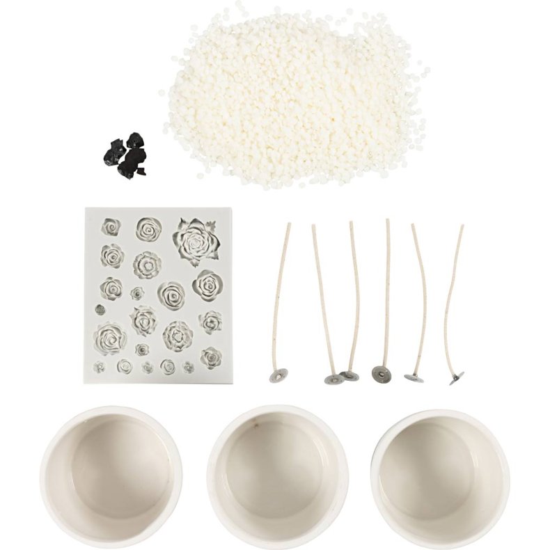 DIY Kit Lysst&oslash;bning, Rose, beige, hvid, creme, 1 pk.