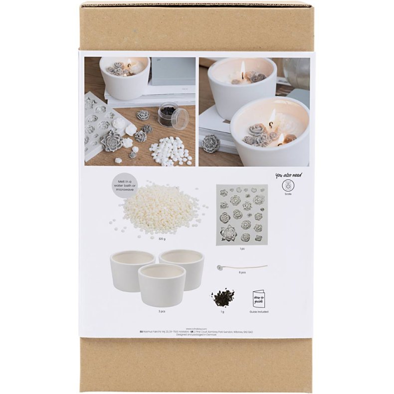 DIY Kit Lysst&oslash;bning, Rose, beige, hvid, creme, 1 pk.
