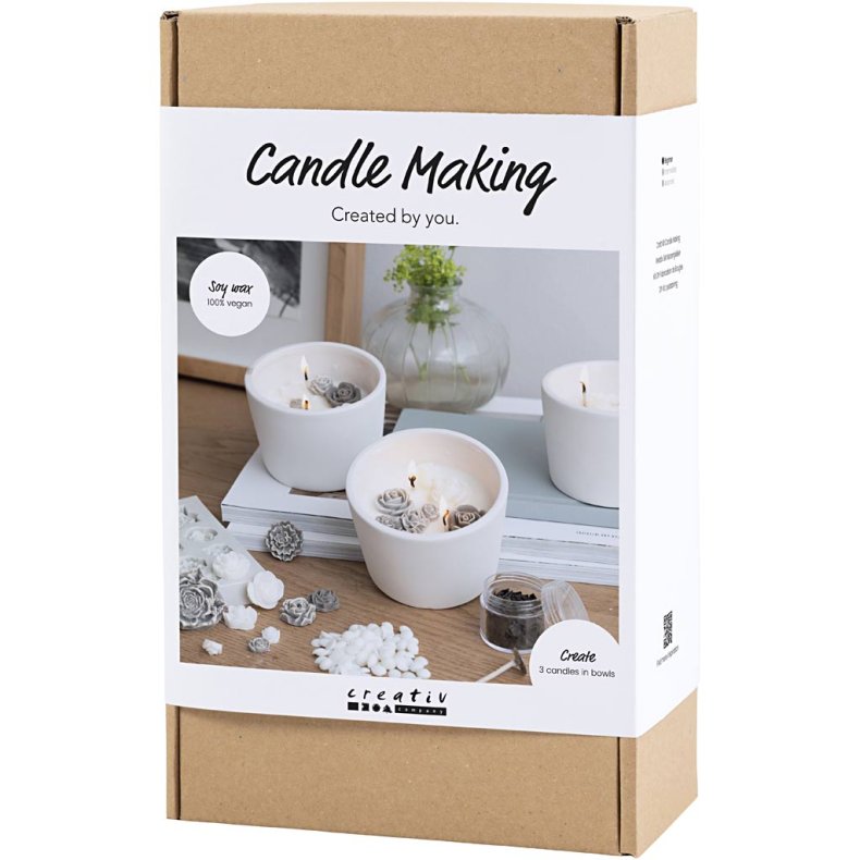 DIY Kit Lysst&oslash;bning, Rose, beige, hvid, creme, 1 pk.