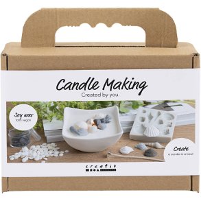 Mini DIY Kit Lysst&oslash;bning, Strandskaller, gr&aring;, off white, 1 pk.