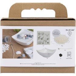 Mini DIY Kit Lysst&oslash;bning, Strandskaller, gr&aring;, off white, 1 pk.