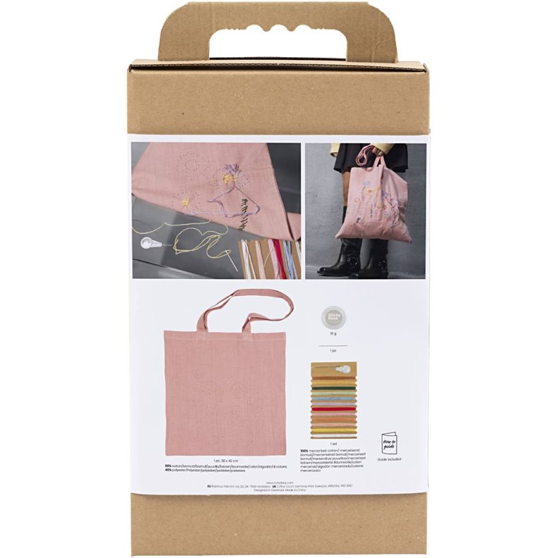 DIY Kit Broderi, Mulepose, soft rosa, 1 pk.