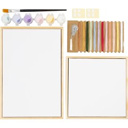 DIY Kit Broderi, Billeder, pastelfarver, 1 pk.
