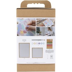 DIY Kit Broderi, Billeder, pastelfarver, 1 pk.