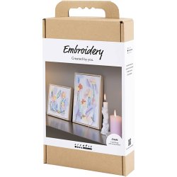 DIY Kit Broderi, Billeder, pastelfarver, 1 pk.