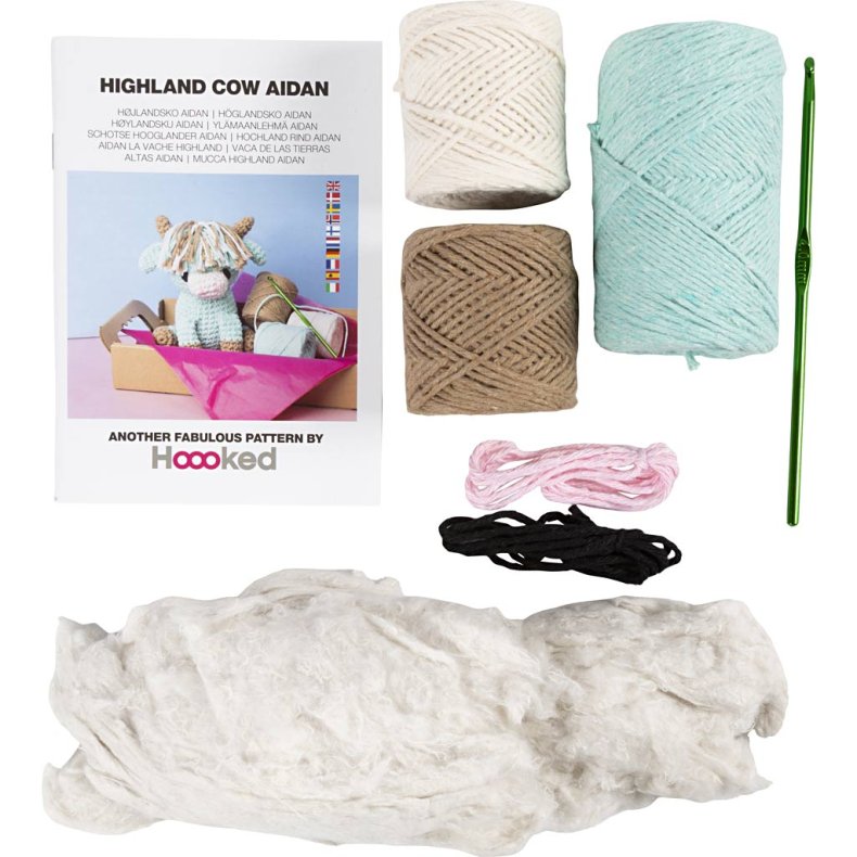 DIY Kit Amigurumi, Ko, beige, mint, 1 pk.