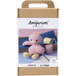 DIY Kit Amigurumi, &AElig;lling, lys pink, lys gul, 1 pk.